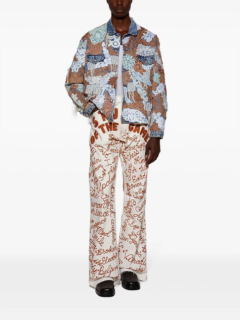 NEW EARTHLING VIP student denim pants in white